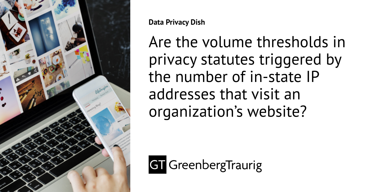 Are the volume thresholds in privacy statutes triggered by the number