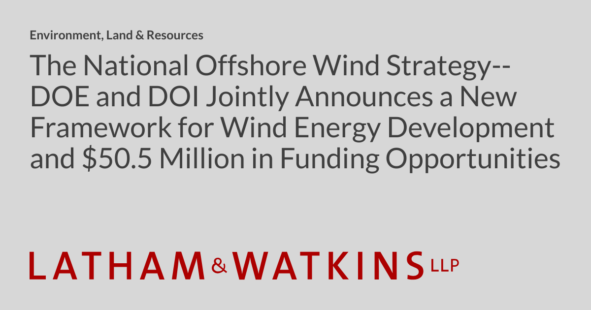The National Offshore Wind Strategy--DOE and DOI Jointly Announces a ...