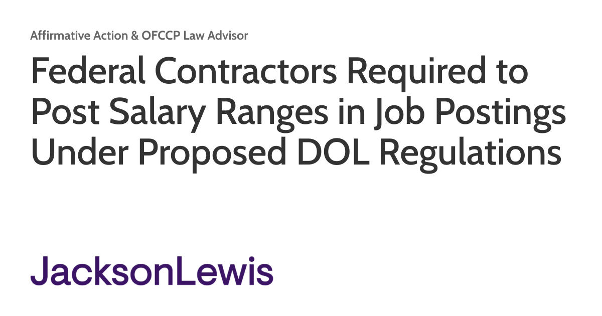 Federal Contractors Required to Post Salary Ranges in Job Postings 