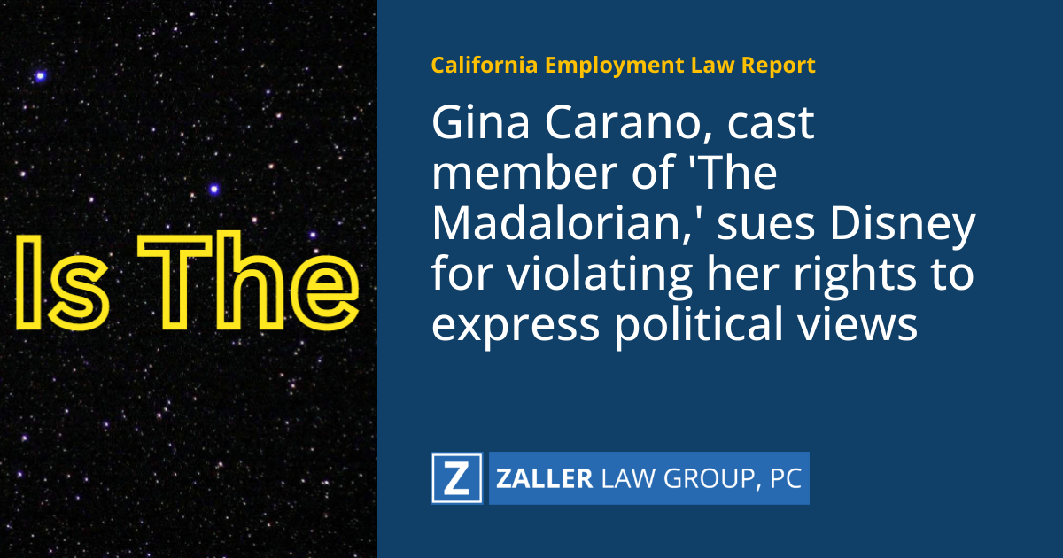 Gina Carano, cast member of 'The Madalorian,' sues Disney for violating