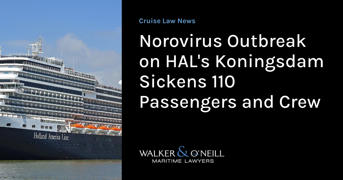 Norovirus Outbreak on HAL's Koningsdam Sickens 110 Passengers and Crew - Vimarsana News