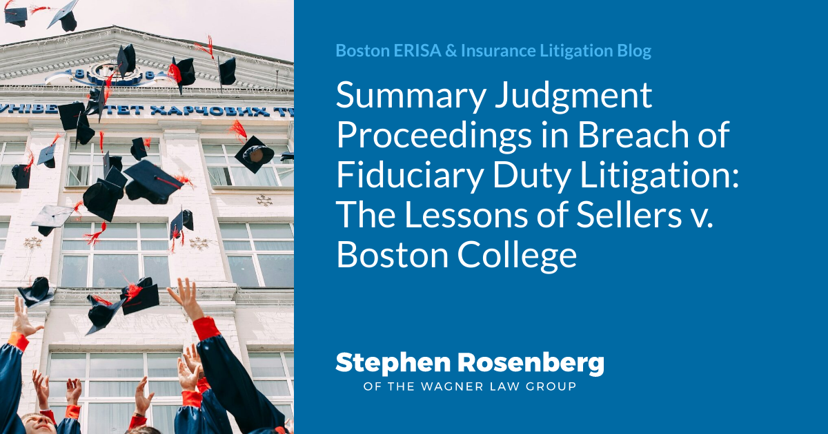 Summary Judgment Proceedings in Breach of Fiduciary Duty Litigation