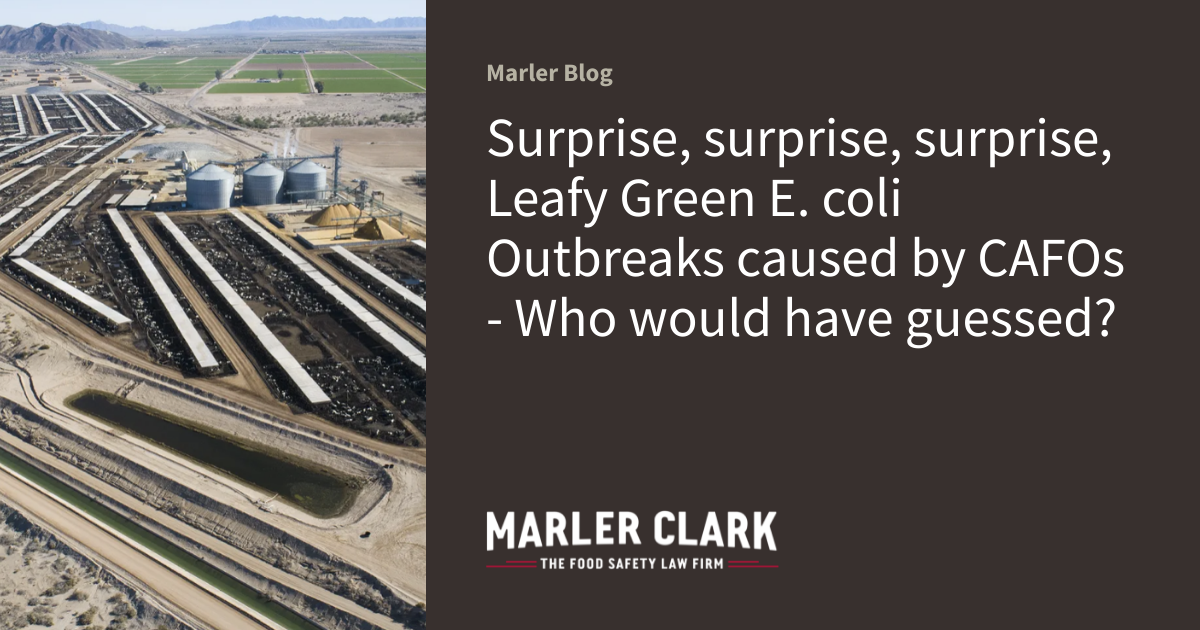 Surprise, surprise, surprise, Leafy Green E. coli Outbreaks caused by