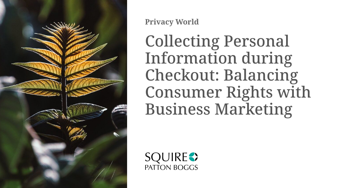 Collecting Personal Information during Checkout