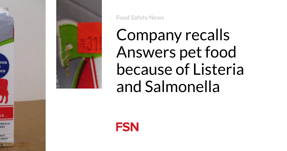 Company recalls Answers pet food because of Listeria and Salmonella