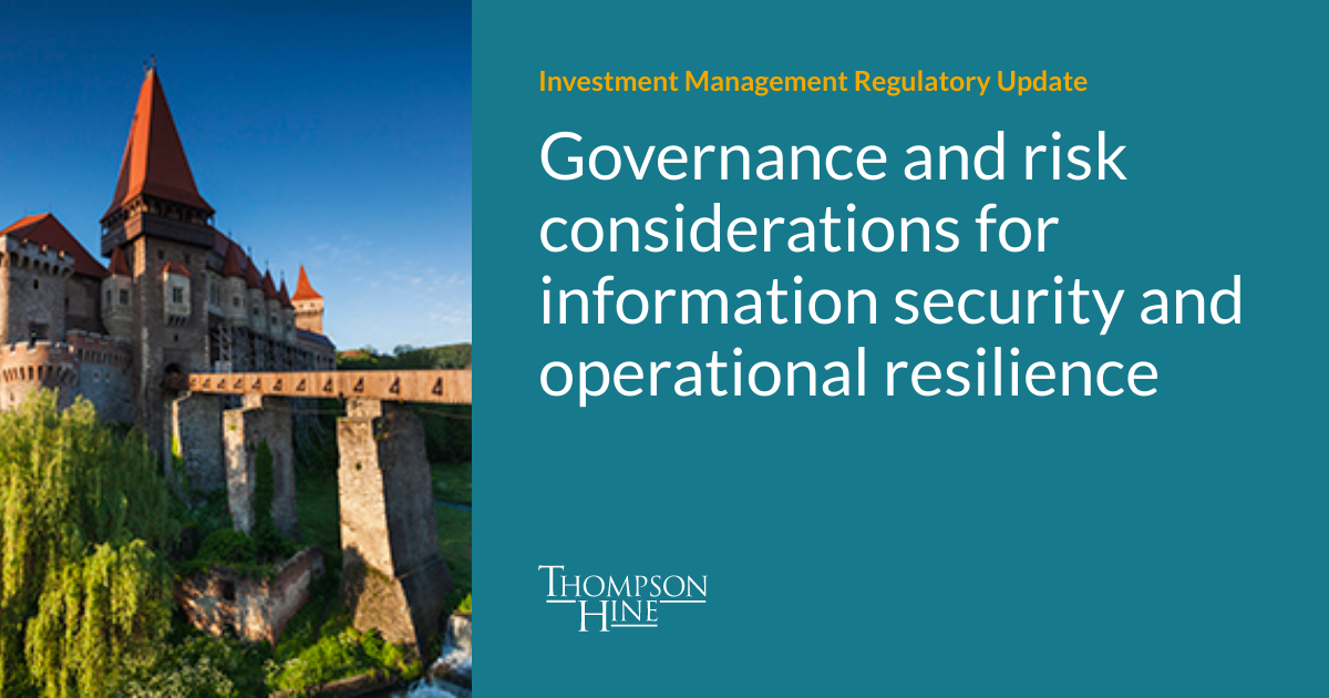 Governance and risk considerations for information security and ...