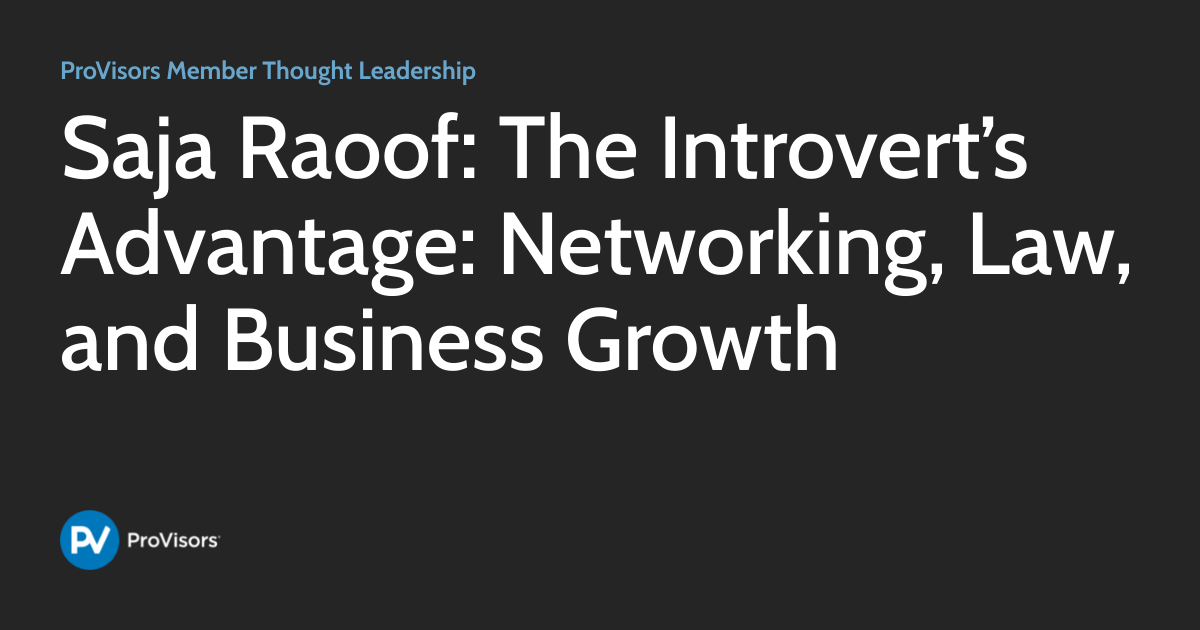 Sayad Raoof Saja Raoof: The Introvert’s Advantage: Networking, Law, and Business ...