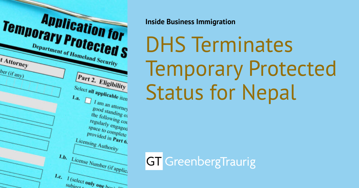 DHS Terminates Temporary Protected Status for Nepal | Inside Business ...