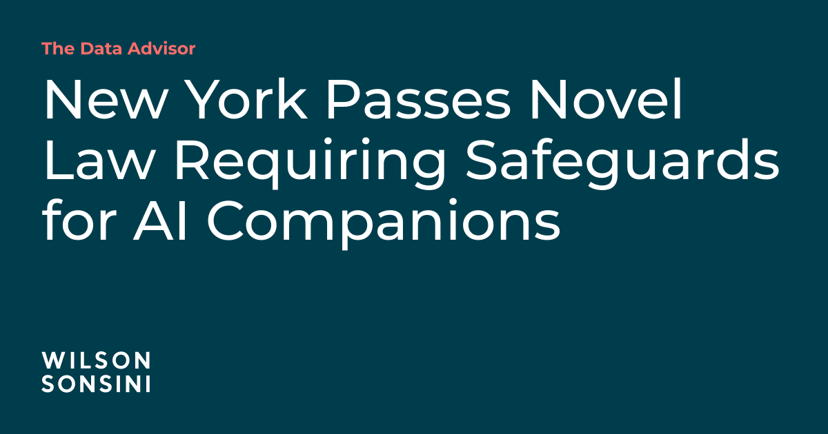 New York Enacts AI Companion Law Effective November 2025