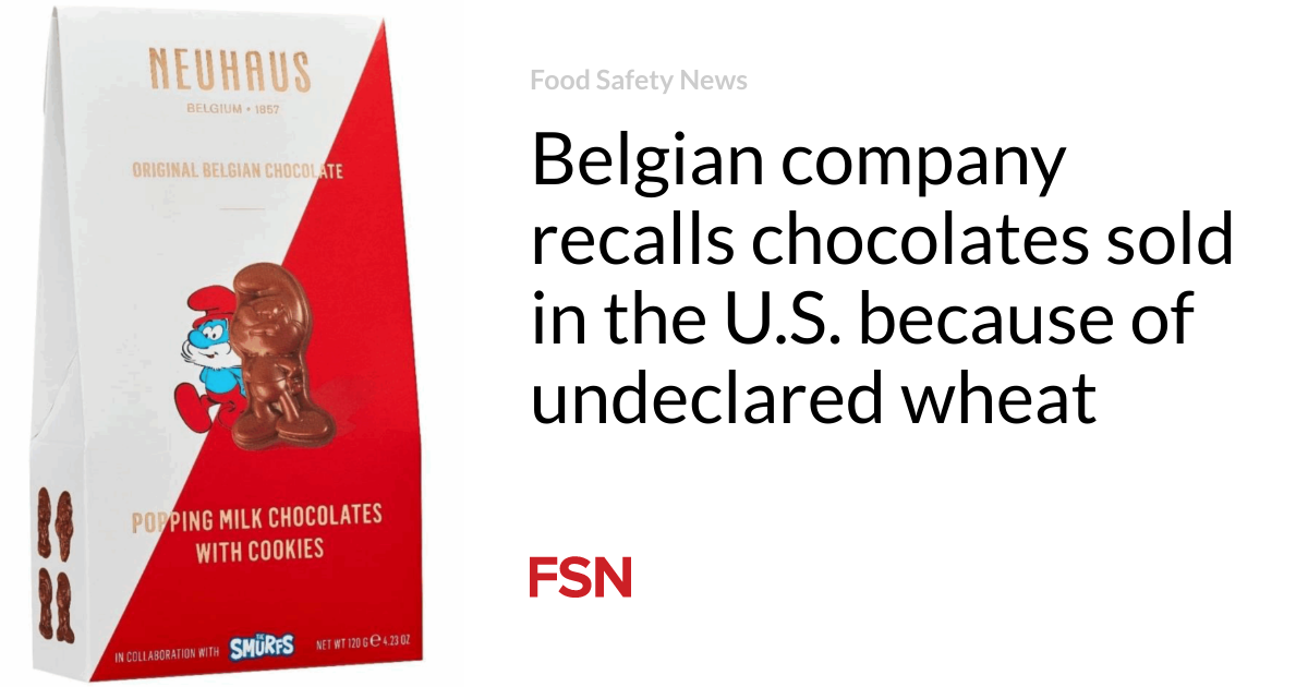 Belgian company recalls chocolates sold in the U.S. because of undeclared wheat