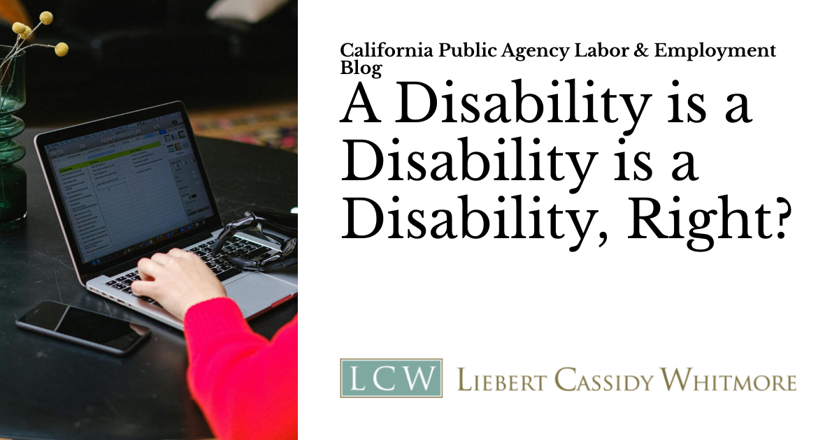 A Disability is a Disability is a Disability, Right? | California ...