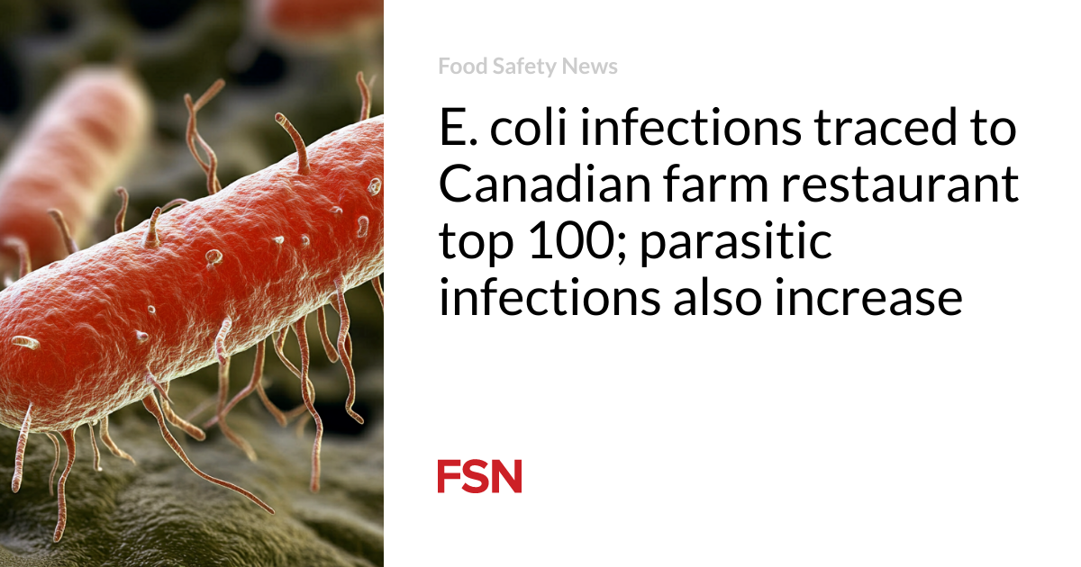 E. coli infections traced to Canadian farm restaurant top 100; parasitic infections also increase
