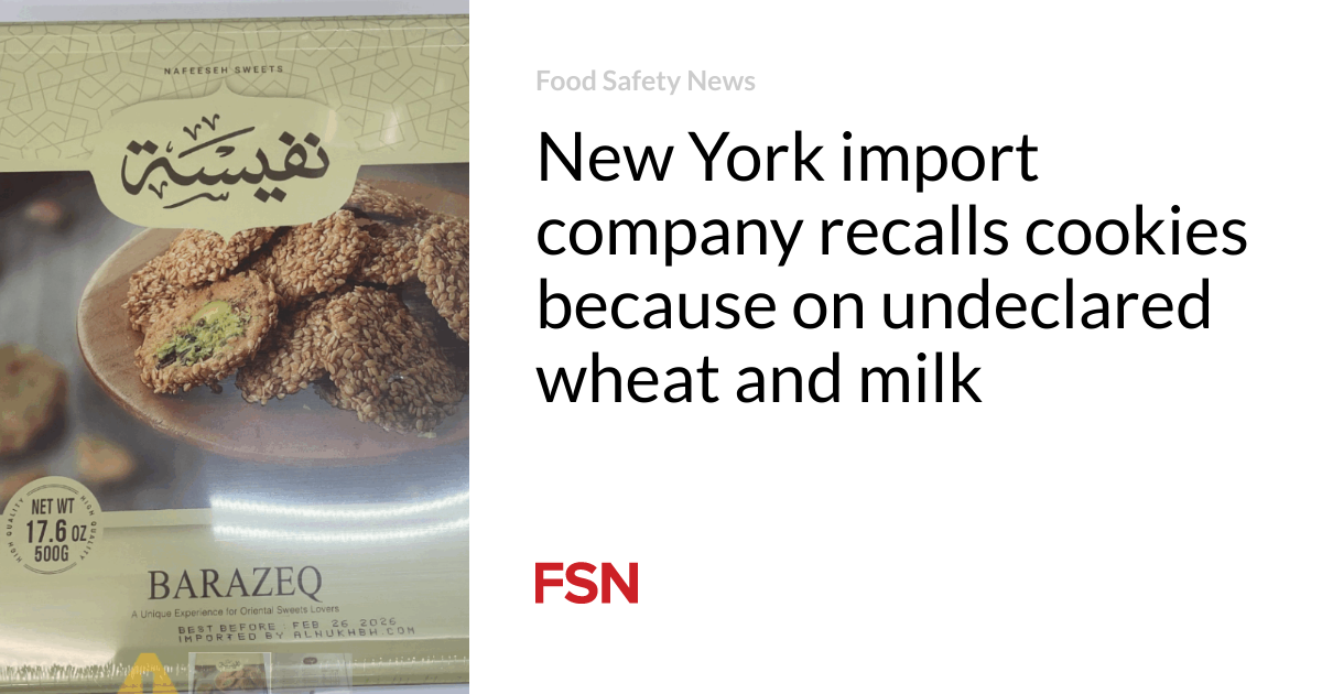 New York import company recalls cookies because on undeclared wheat and milk