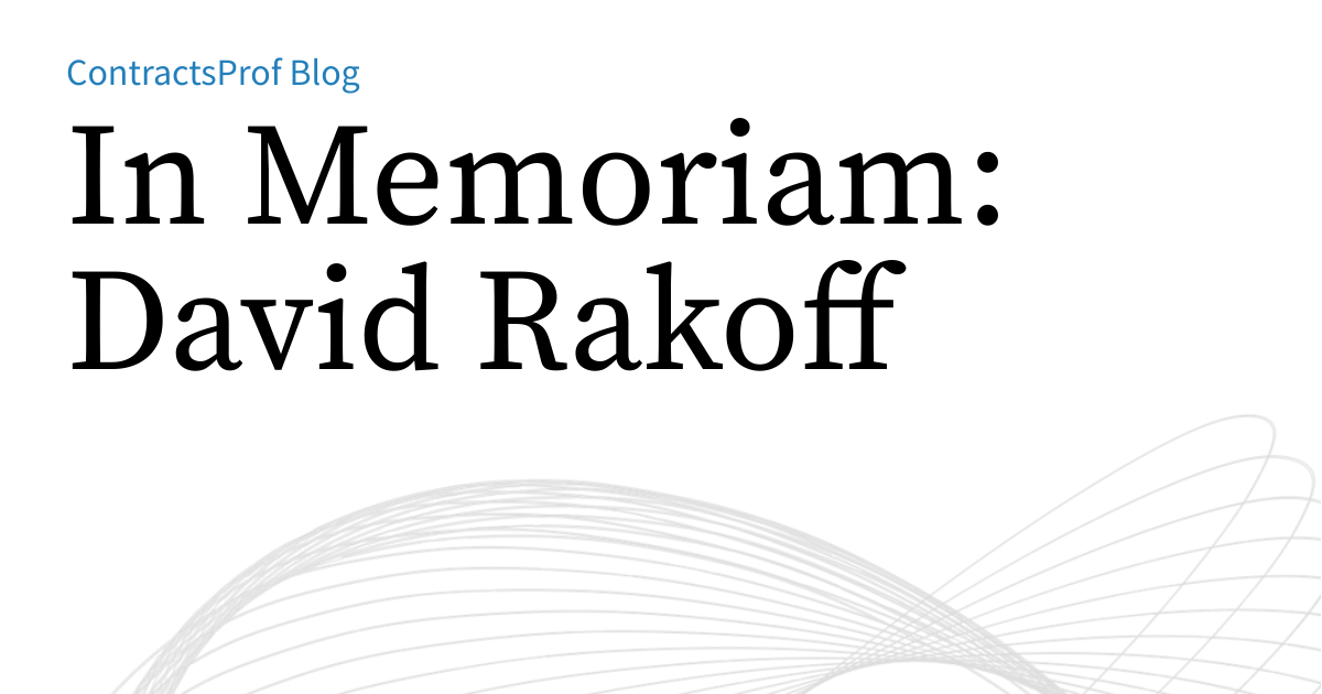In Memoriam: David Rakoff | ContractsProf Blog