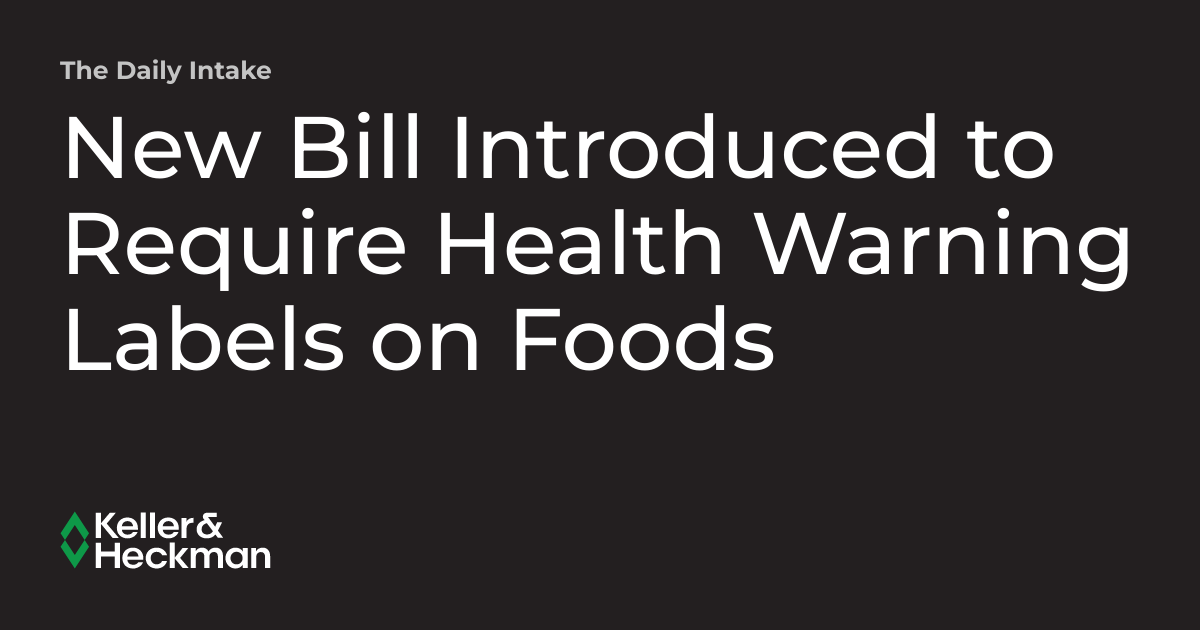 New Bill Introduced to Require Health Warning Labels on Foods | The ...