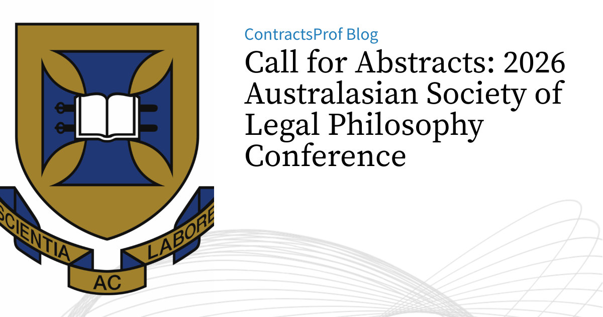 Call for Abstracts: 2026 Australasian Society of Legal Philosophy ...