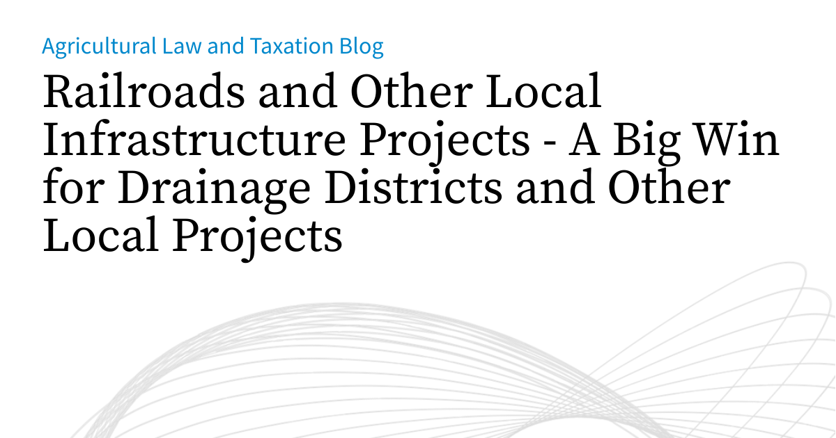 Railroads and Other Local Infrastructure Projects - A Big Win for ...