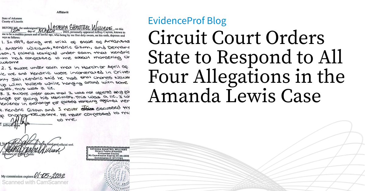 Circuit Court Orders State to Respond to All Four Allegations in the ...