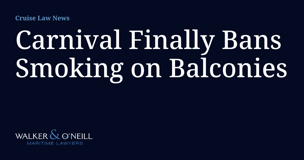 Carnival Finally Bans Smoking on Balconies