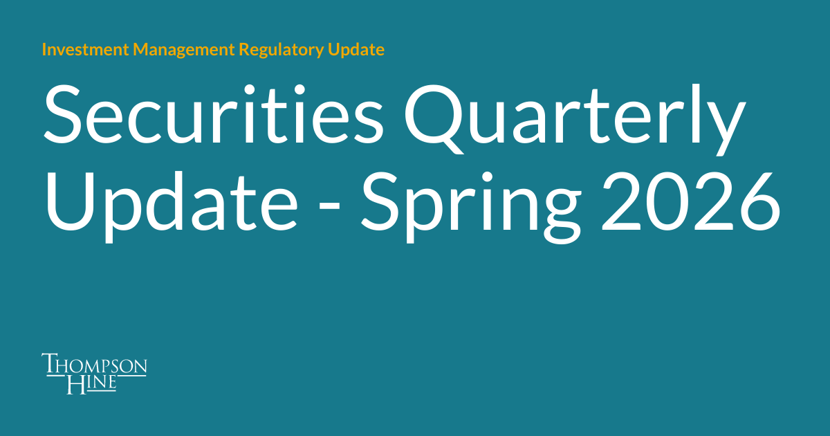 Sec. Updates Securities Quarterly Update - Spring 2026 | Investment Management ...
