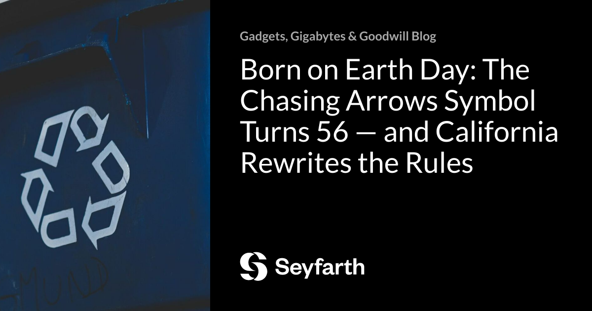 Born on Earth Day: The Chasing Arrows Symbol Turns 56 — and California ...