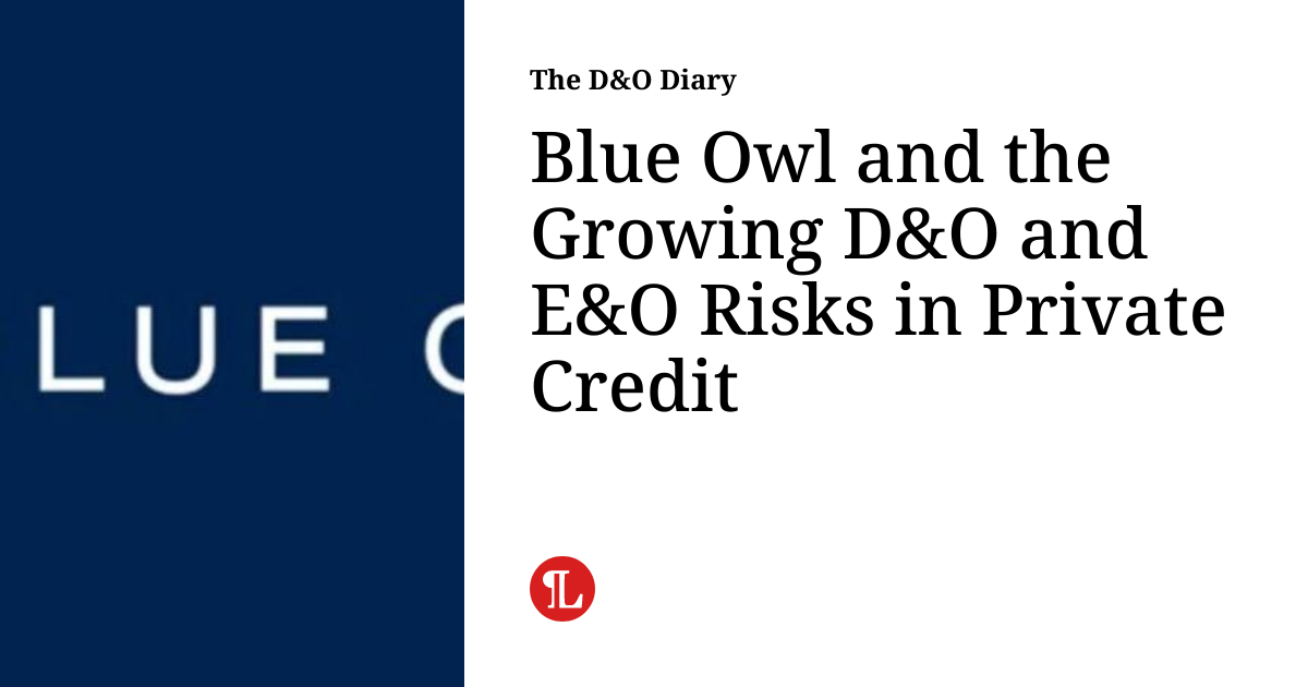 Blue Owl and the Growing D&O and E&O Risks in Private Credit