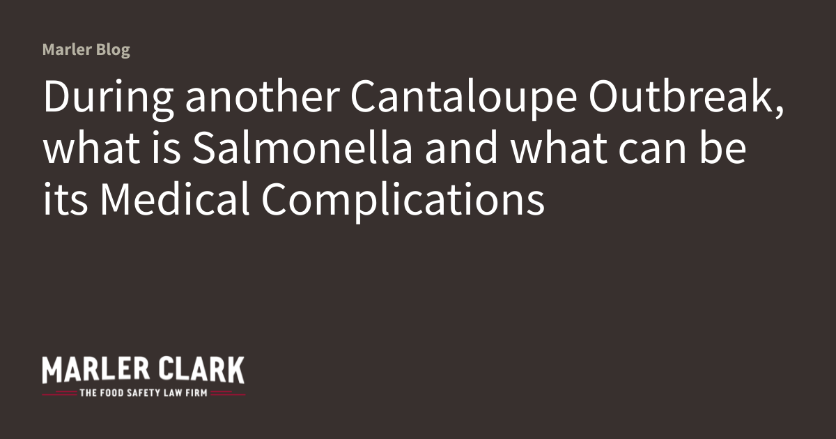 During another Cantaloupe Outbreak, what is Salmonella and what can be its Medical Complications