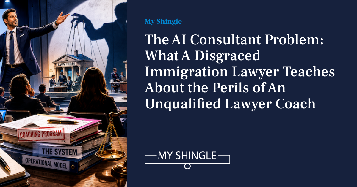 LegalWireDaily — The AI Consultant Problem: What A Disgraced Immigration Lawyer Teaches About The Perils Of An Unqualified Lawyer Coach