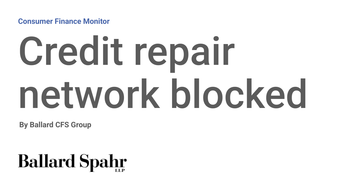Credit repair network blocked