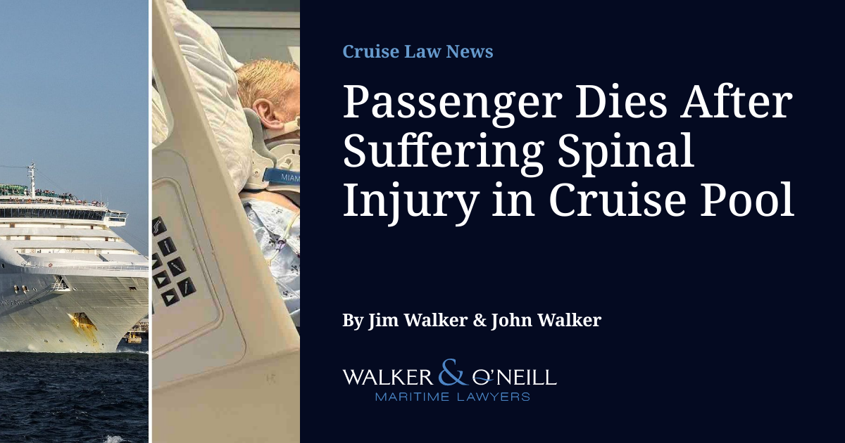 Passenger Dies After Suffering Spinal Injury in Cruise Pool