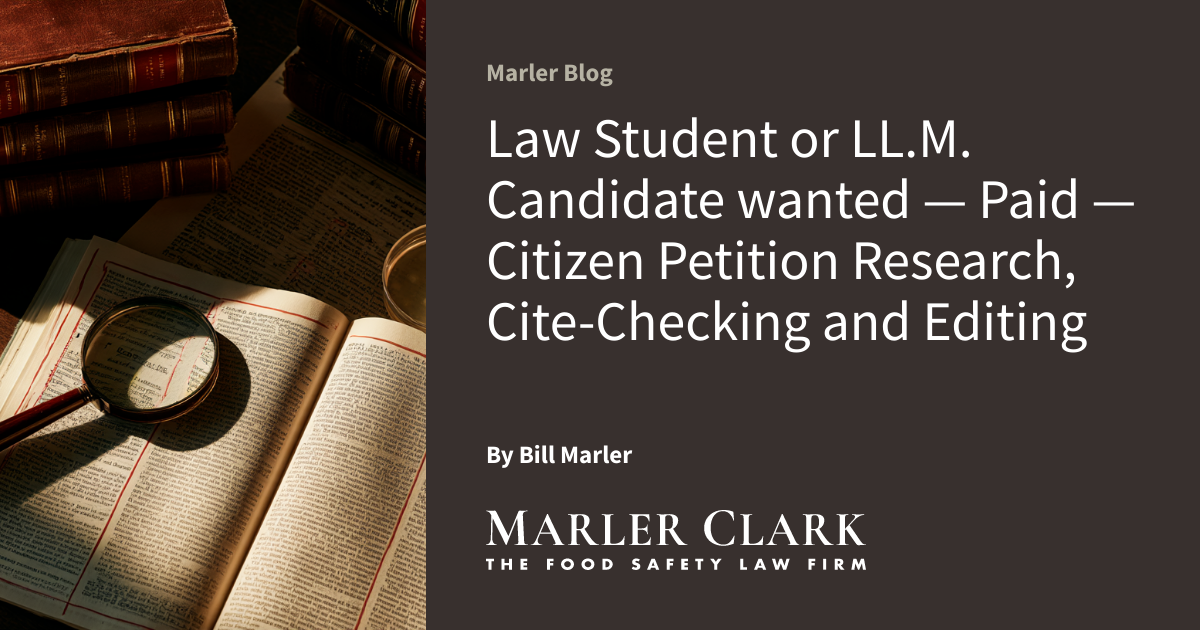 Law Student or LL.M. Candidate wanted — Paid — Citizen Petition Research, Cite-Checking and Editing
