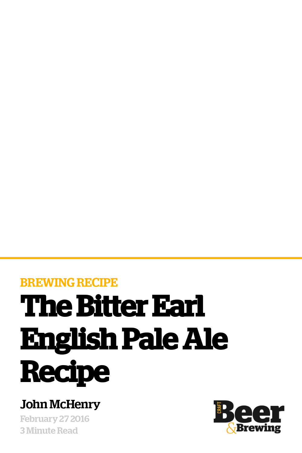 The Bitter Earl English Pale Ale Recipe Craft Beer & Brewing