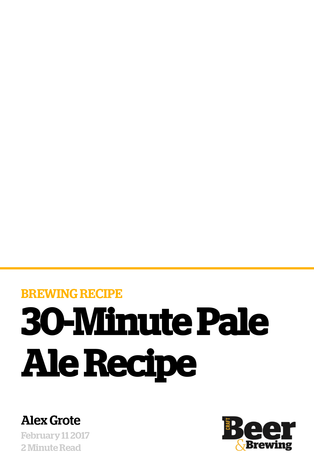30Minute Pale Ale Recipe Craft Beer & Brewing