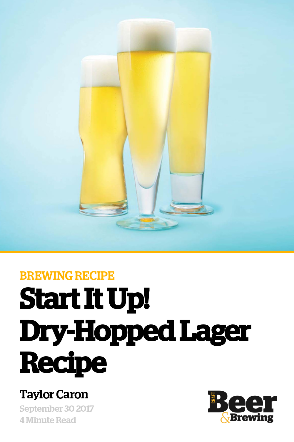 Start It Up! DryHopped Lager Recipe Craft Beer & Brewing